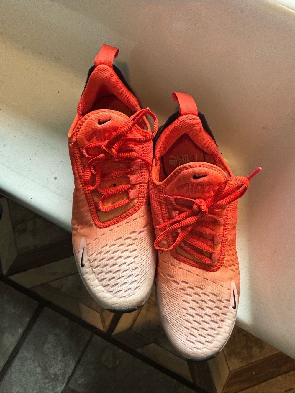 Nike Air Max 270 Orange & White Athletic Shoes